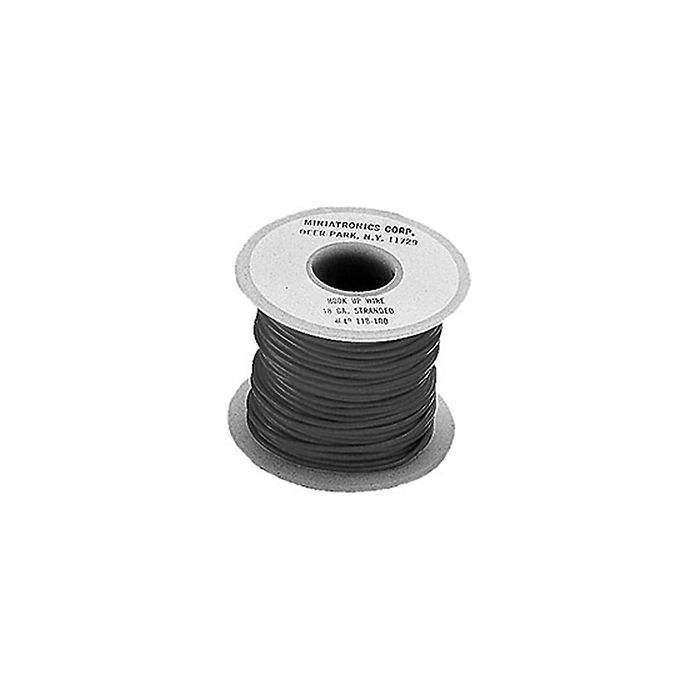 Miniatronics 48-180-01 18 Gauge Stranded Wire, Black (100 ft)