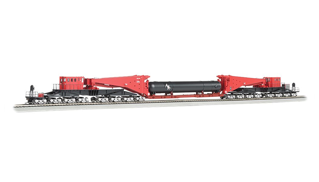 Bachmann 80513, Spectrum HO Scale 380-Ton Schnabel Car With Retort Load, Red & Black With Silver Trucks