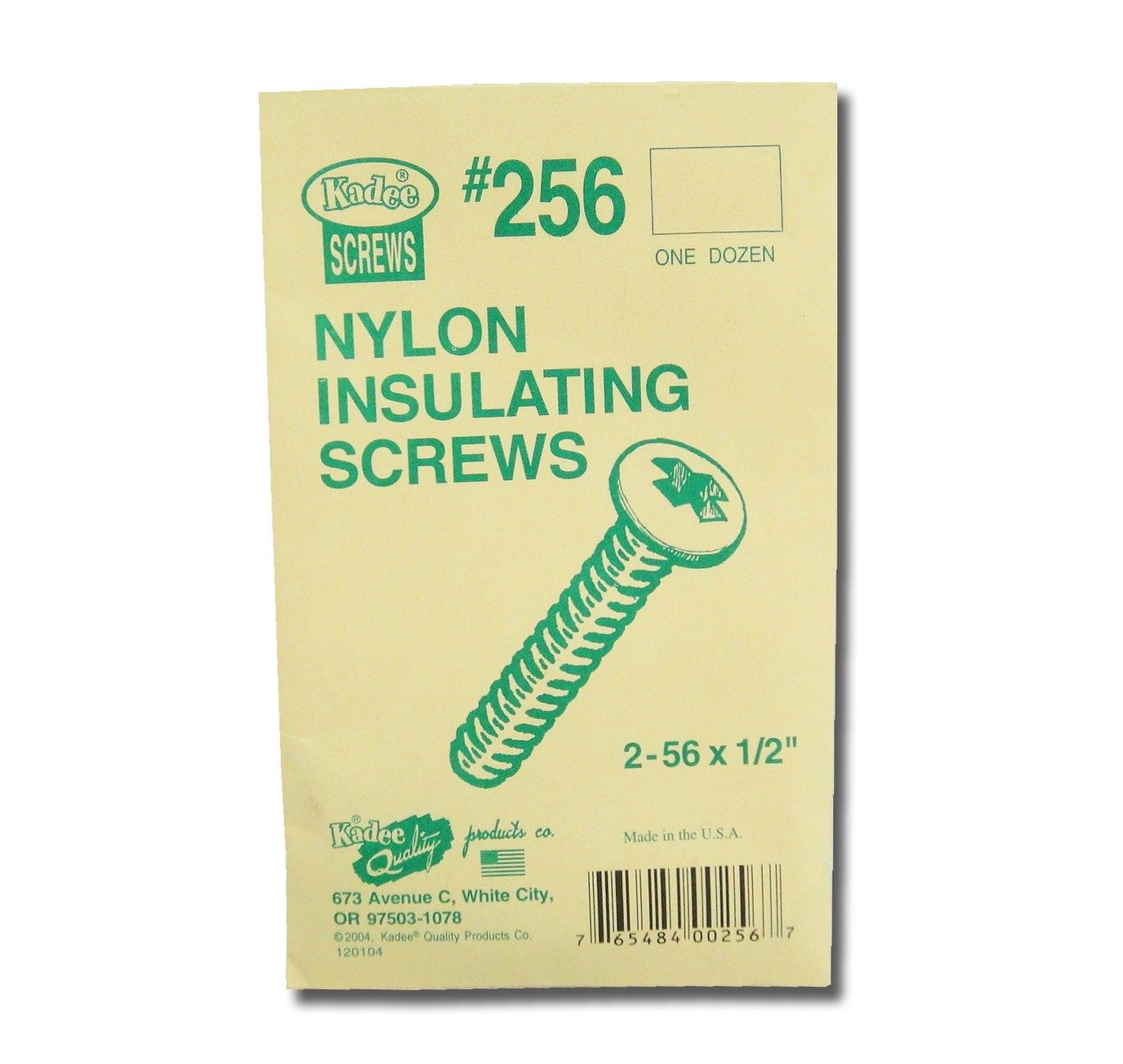 Kadee 256 Insulated Nylon Screws 2-56 x 1/2" 12 Ideal for Mounting Couplers 