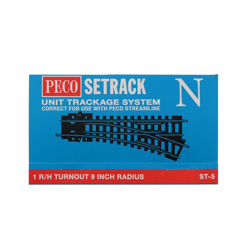PECO st-5 setrack 1 R/H 9" radio suave pista n nuevo embalaje original 1053