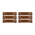 Rapido 193004 HO Trenton Works 6348 Box Car, Canadian National - w/conspicuity stripes, 6-Pack #2