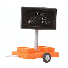 Miniatronics 85-506-01 Highway Sign, Road Narrows Merge Right, O Scale
