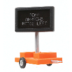 Miniatronics 85-505-01 Highway Sign, Road Narrows, Merge Left, O Scale