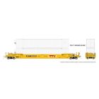 Rapido 401063A HO Gunderson 53ft Husky Stack Well Car with Containers, TTX patched red logo