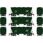 Athearn Genesis ATHG-1283, N ACF 2970 Covered Hopper, CNW 3-Pack #175121/175155/175189