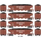Athearn ATH-1586, HO 40ft 4-Bay Offset Hopper w/Load, MILW 4-Pack No2 #85286/85451/85673/85827