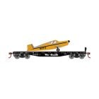 Athearn ATH96449 HO 40ft Flat Car with Airplane, Rio Grande #23077
