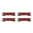 Broadway Limited 8106 HO AAR 70-Ton 3-Bay Hopper 4-Pack, Chicago & North Western