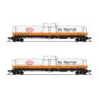 Broadway Limited 8142 N High-Capacity Cryogenic Tank Car 2-Pack, Air Reduction