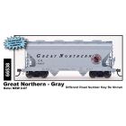 InterMountain 66538-11, N Scale ACF Center Flow 2-Bay Covered Hopper, Great Northern - Gray #173959