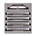 KATO 106-8001-DCC, N Scale Siemens ACS-64 and Amfleet I Phase VI 5 Unit Bookcase Set, Kato Installed DCC (Non-Sound) Equipped