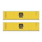 Kato 80055G, N Scale 40 ft Intermodal Container 2-Pack, Mediterranean Shipping