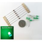 Tony's TTX Ultra 3mm Green LED, Diffused, With Resistors, 6-Pack
