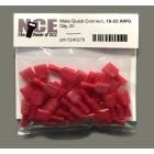 NCE 5240287 Male Quick Connect, 18-22 Gauge, Red, 20pk