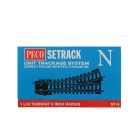 PECO ST-6 N Scale Code 80 Setrack Left Hand Turnout