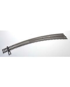 Walthers 948-83064, HO Scale Code 83 Nickel Silver DCC-Friendly Curved Turnout, 24 & 28 in Radii, Right Hand