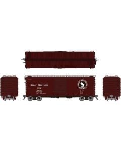 Rapido 155001A HO Great Northern 12-Panel 40ft Boxcar, Mineral Red, Early Dreadnaught Ends, Single Car