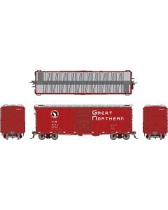 Rapido 155001 HO Great Northern 12-Panel 40ft Boxcar, Mineral Red, Early Dreadnaught Ends, 6-Pack
