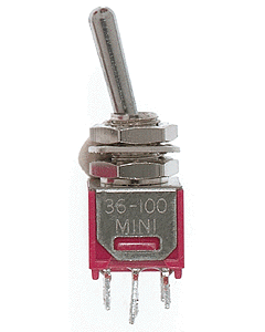 Miniatronics 36-100-05, Sub Mini Toggle Switch, DPDT, 3 Amp, 120 V, 3/16 in Diameter, 5-Pack