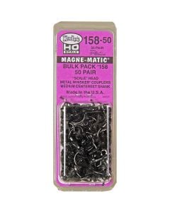 Kadee #158-50 HO Scale Bulk Pack #158 Scale Whisker Metal Couplers - Medium (9/32") Centerset Shank (50 Pair)