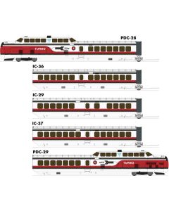 Rapido 203107 HO UAC TurboTrain Add-On Coach 4-Pack, VIA Rail #2