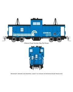 Rapido 510026 N Angus Shops Wide Vision Caboose with Lights, Conrail #22133
