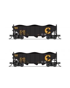 Broadway Limited 7154 N Class H2A 3-Bay Hopper 2-Pack, Chessie System C&O Set A