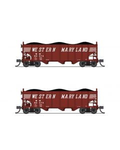 Broadway Limited 7156 N Class H2A 3-Bay Hopper 2-Pack, Western Maryland Set A