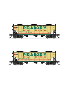 Broadway Limited 7162 N Class H2A 3-Bay Hopper 2-Pack, Peabody Coal Set A