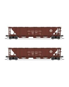 Broadway Limited 7250 N Class H32 5-Bay Covered Hopper 2-Pack, Pennsylvania Railroad Set A, Circle Keystone