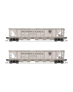 Broadway Limited 7252 N Class H32 5-Bay Covered Hopper 2-Pack, Pennsylvania Railroad Set A, Shadow Keystone