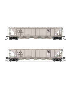 Broadway Limited 7254 N Class H32 5-Bay Covered Hopper 2-Pack, Pennsylvania Railroad Black, Plain Keystone