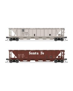 Broadway Limited 7258 N Class H32 5-Bay Covered Hopper 2-Pack, Santa Fe