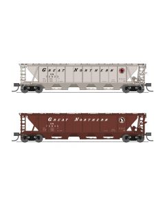 Broadway Limited 7261 N Class H32 5-Bay Covered Hopper 2-Pack, Great Northern