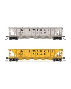 Broadway Limited 7262 N Class H32 5-Bay Covered Hopper 2-Pack, Milwaukee Road