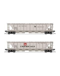 Broadway Limited 7265 N Class H32 5-Bay Covered Hopper 2-Pack, FMC Chemicals