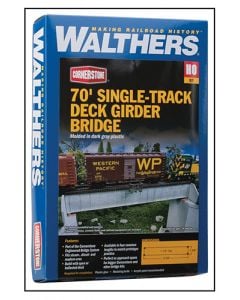 933-4507 Walthers Cornerstone HO 70' Single-Track Railroad Deck Girder Bridge