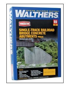 933-4551 Walthers Cornerstone HO Single-Track Railroad Bridge Concrete Abutments