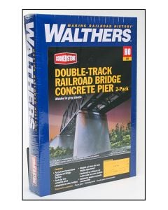 933-4552 Walthers Cornerstone HO Double-Track Railroad Bridge Concrete Pier