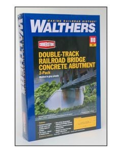 933-4553 Walthers Cornerstone HO Double-Track Railroad Bridge Concrete Abutment