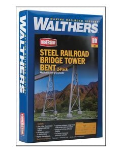 933-4555 Walthers Cornerstone HO Steel Railroad Bridge Tower Bent