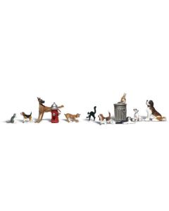 Woodland Scenics A1841 Scenic Accents(R) Animals -- Dogs & Cats pkg(11)