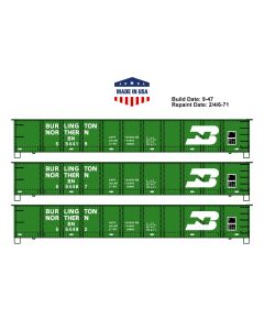 Accurail® 37764, HO Scale Kits, 41ft Steel Gondola 3-Pack, Burlington Northern #554419, 554467, 554492