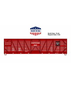 Accurail® 4744, HO Scale Kit, 40ft Wood Stock Car, CB&Q Chinese Red #52046