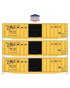 Accurail 8159, HO Scale Kits, 3-Pack, 50 ft Exterior Post Steel Boxcar, Railbox #20428, 20459 & 20473