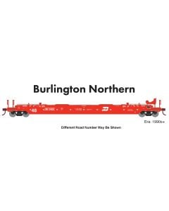 Athearn ATH-1352, HO Scale 48ft Husky Stack Well Car, Burlington Northern #64005
