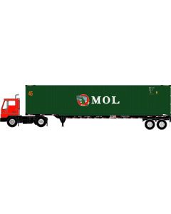 Athearn ATH-1823, HO MOEU Set, 45' Container #03008 8, 45' Chassis #41858, Yard Tractor #11657