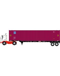 Athearn ATH-1827, HO WFHU Set, 45' Container #9021689, 45' Chassis #418600, Yard Tractor #11727