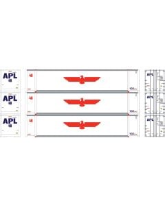 Athearn ATH19138, HO Scale 48ft Container, APLU #485711, 485732, 485766, 3-Pack