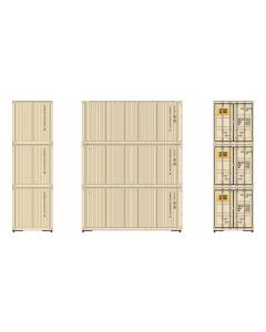 Athearn HO RTR 20ft Corrugated Container, CKRU 3-Pack